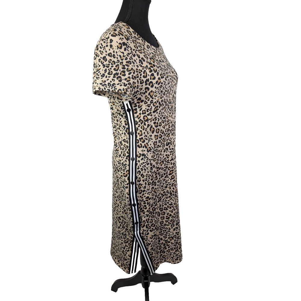 No Boundaries Women's Large (11-13) Leopard Print Side-Stripe Midi Dress
